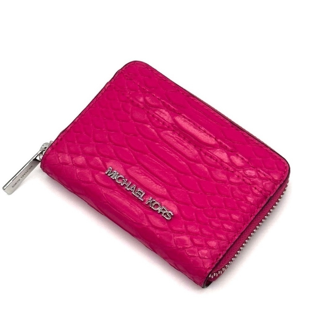 Michael Kors Medium ZA Card Case Wallet Electric Pink Multi - Picture 1 of 9